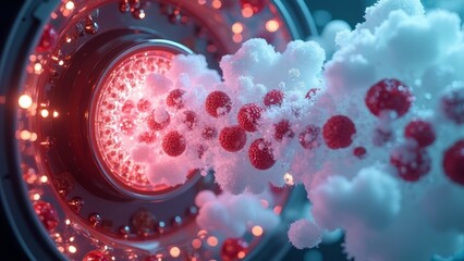 Red berry structure abstract background