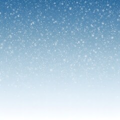 Fototapeta premium Gentle snowfall on a serene blue and white gradient background. An abstract winter concept for a magical and festive atmosphere.