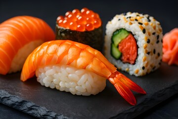 Aesthetic Japanese Sushi Roll Illustration