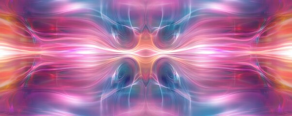 Obraz premium Symmetrical flowing abstract design with vibrant colors and artistic composition