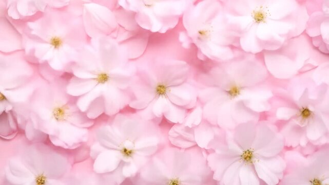 Close Up of Light Pink Cherry Blossoms in a Floral Pattern a Romantic Delicate Texture Featuring Soft Petals Ideal for Spring Backgrounds