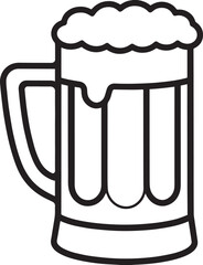 Beer Mug Silhouette in Black | Classic Pint Glass Illustration Vector