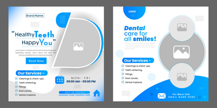 Dental care social media marketing promotion creative modern templates