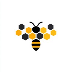 Fototapeta premium Abstract Bee Honeycomb Logo Design