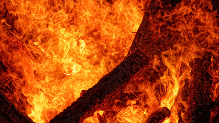 Obraz premium Wood and old pallets in flames