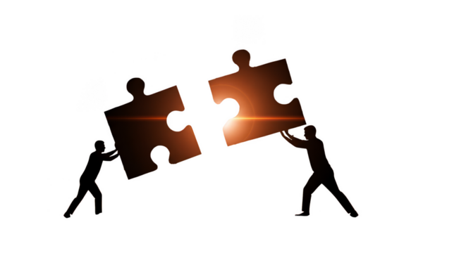 Puzzle piece cooperation in the dark