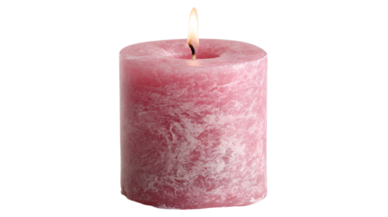 Pink candle burning bright on black background