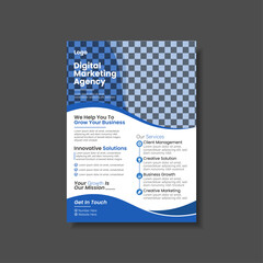 Digital Marketing Agency Flyer Template &ndash; Professional Blue Layout for Business Promotion