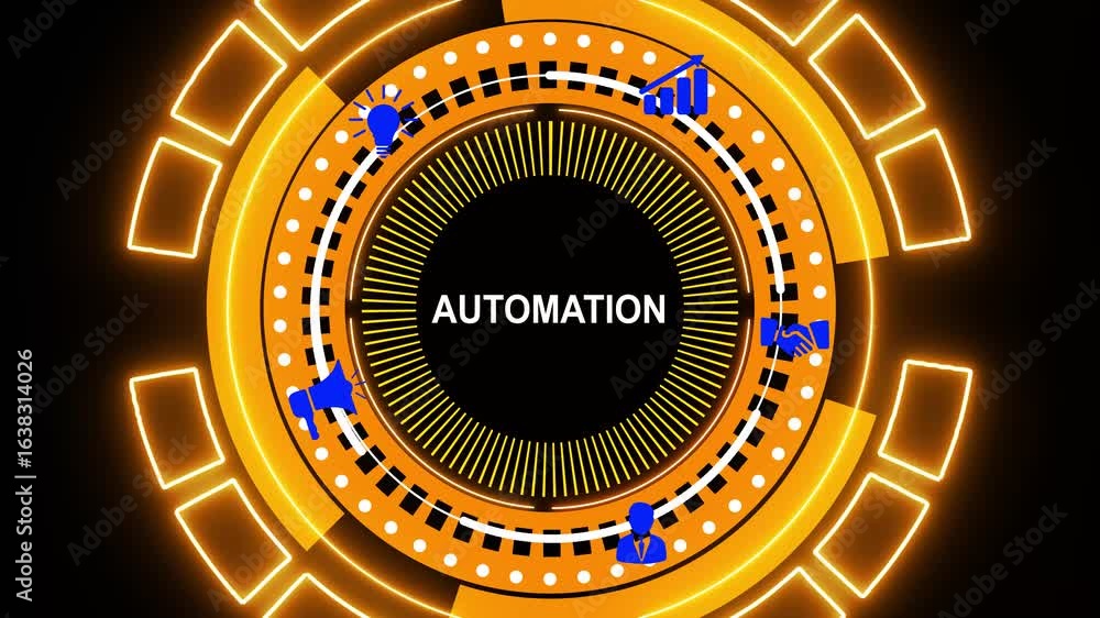 Poster automation software concept as an innovation. business, technology, automation is the use of technol