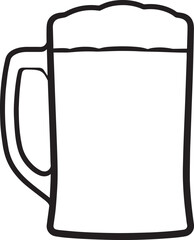 Beer Mug Silhouette in Black | Classic Pint Glass Illustration Vector