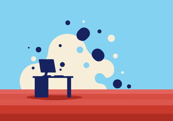 Work Life Imbalance Concept Abstract Stress Chaos Office Desk