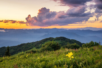 Beautiful sunset and cloudscape at Beijing Western hills 