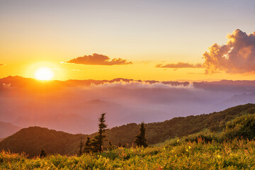 Beautiful sunset and cloudscape at Beijing Western hills 