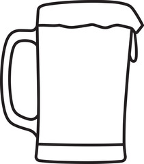 Beer Mug Silhouette in Black | Classic Pint Glass Illustration Vector