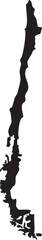 Chile Isolated Vector Map Silhouette