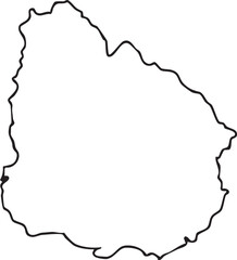 Uruguay Isolated Vector Map Silhouette