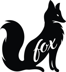 Stylish Fox Silhouette Logo Design Featuring the Word Fox in Elegant Script a Modern and Eye Catching Design