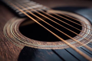 Acoustic Guitar Soundhole Close-up