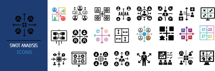SWOT Analysis and Business Strategy Icon Set