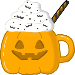 Whipped Cream in Pumpkin Mug