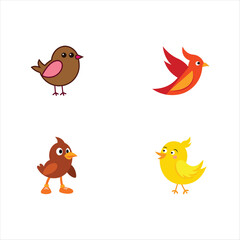 set of funny birds