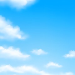 Fototapeta premium A serene and peaceful blue sky with soft, fluffy white clouds. A beautiful natural background illustration.