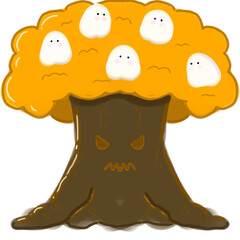 Spooky Tree with Ghosts