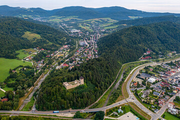 Muszyna, Beskid Sądecki, widok ogólny z powietrza © Maciej G. Szling