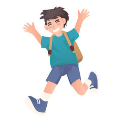 boy back to school vector illustration