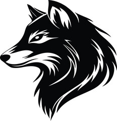 Striking Silhouette A Bold and Graphic Wolf Head Design Emanating Power Elegance and the Essence of Wilderness Ideal for Logos