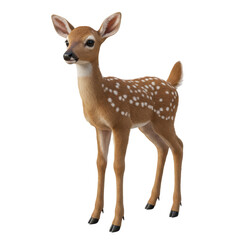 Fototapeta premium Fawn against black background young deer with spots wildlife portrait educational resources commercial use high quality photo