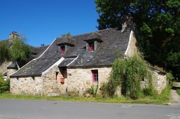 Traditional house in the Monts d'Arr&eacute;e in Brittany in France, Europe