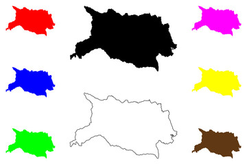 Ome city (Japan, Nihon-koku or Nippon-koku, Kanto region) map vector illustration, scribble sketch Ome-shi map