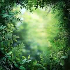 Fototapeta premium Green forest nature realistic in the green background