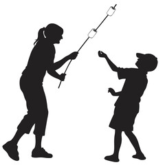 People Holding Marshmallow Stick