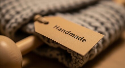 Macro Detail of a 'Handmade' Product Tag