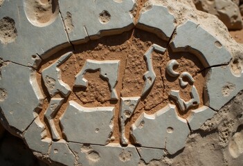 Rock art in the shape of bison