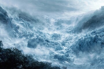 Storm-swept ice landscape