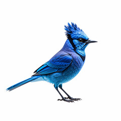 Steller'S Jay Bird Vivid Blue Plumage Profile View Isolated Transparent Background
