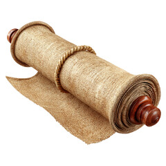 Isolated Rustic Scroll on Transparent Background for Design Projects