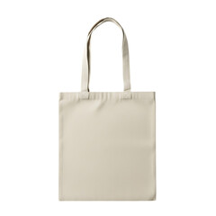 Natural cotton tote bag with handles isolated on transparent background