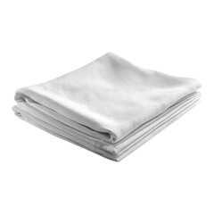 Isolated White Fabric Folded on Transparent Background