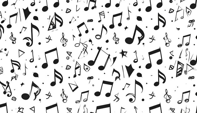 Abstract music notes pattern