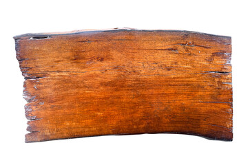 Cut out of Red Wood Plank Isolated