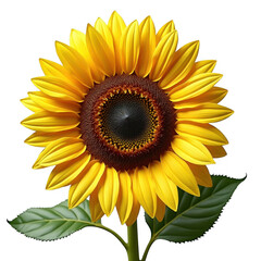 Obraz premium Close up photograph of a radiant yellow sunflower against a contrasting black background