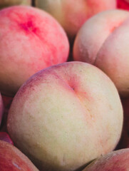 verrtical photo of fresh ripe peaches – summer harvest: