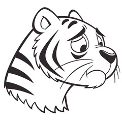 vector illustration of cartoon tiger