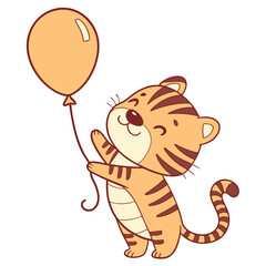 tiger cartoon with blank space