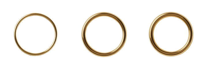 Golden Rings on Black Background Three Rings of Gold Simple Graphic Element