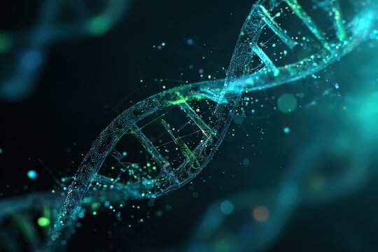 Abstract Digital Dna Double Helix Structure